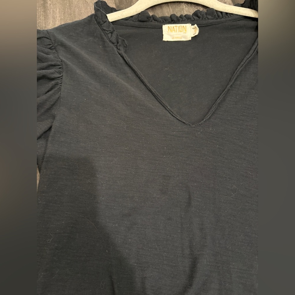NATION LTD Tamira Elizabethan Long Sleeve Tee – Size S – Black - Picture 12 of 13